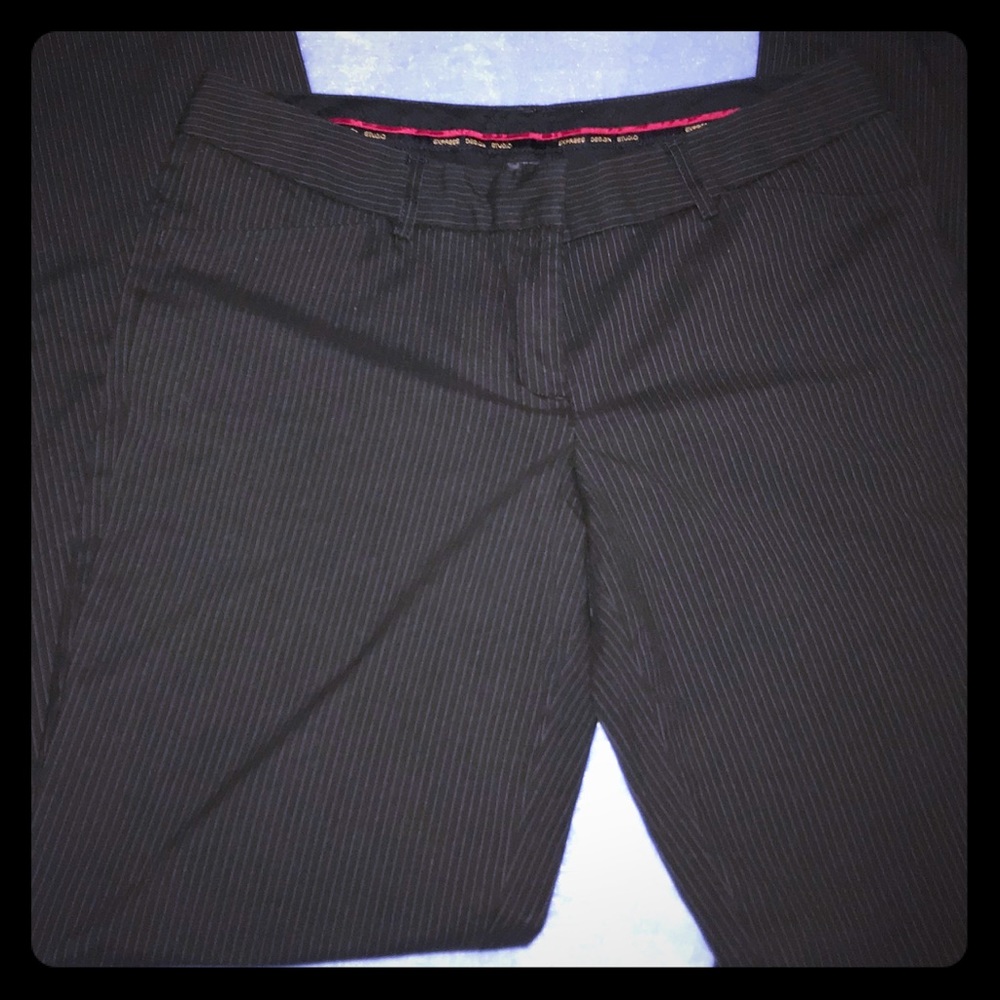 Express Editor Pants, Black w/White Pin Stripes 6R